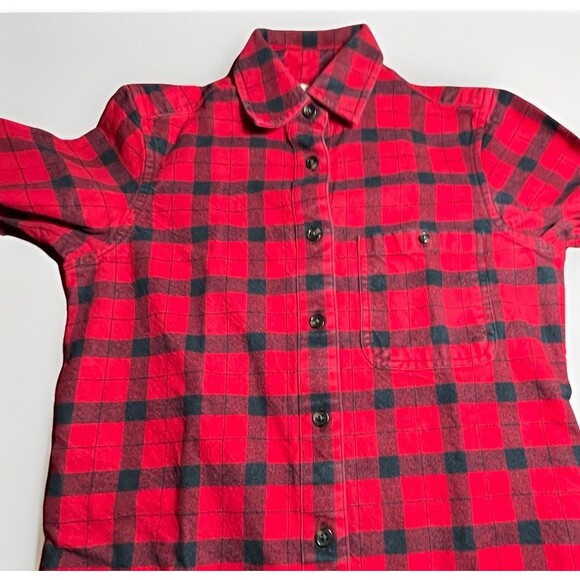 Filson XS Red Black Buffalo Plaid Flannel Shirt Women’s Cotton Button Front Top - Picture 6 of 7